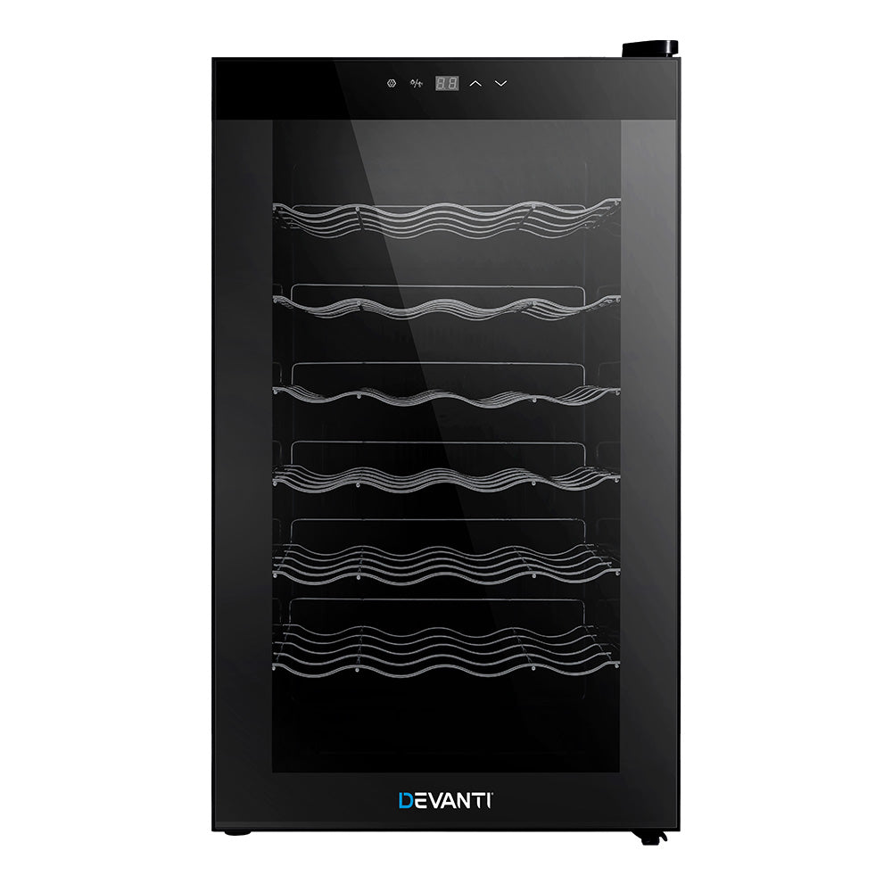 Devanti Cooler 28 Bottles Glass Door Beverage Cooler Thermoelectric Fridge Black freeshipping - Awezingly