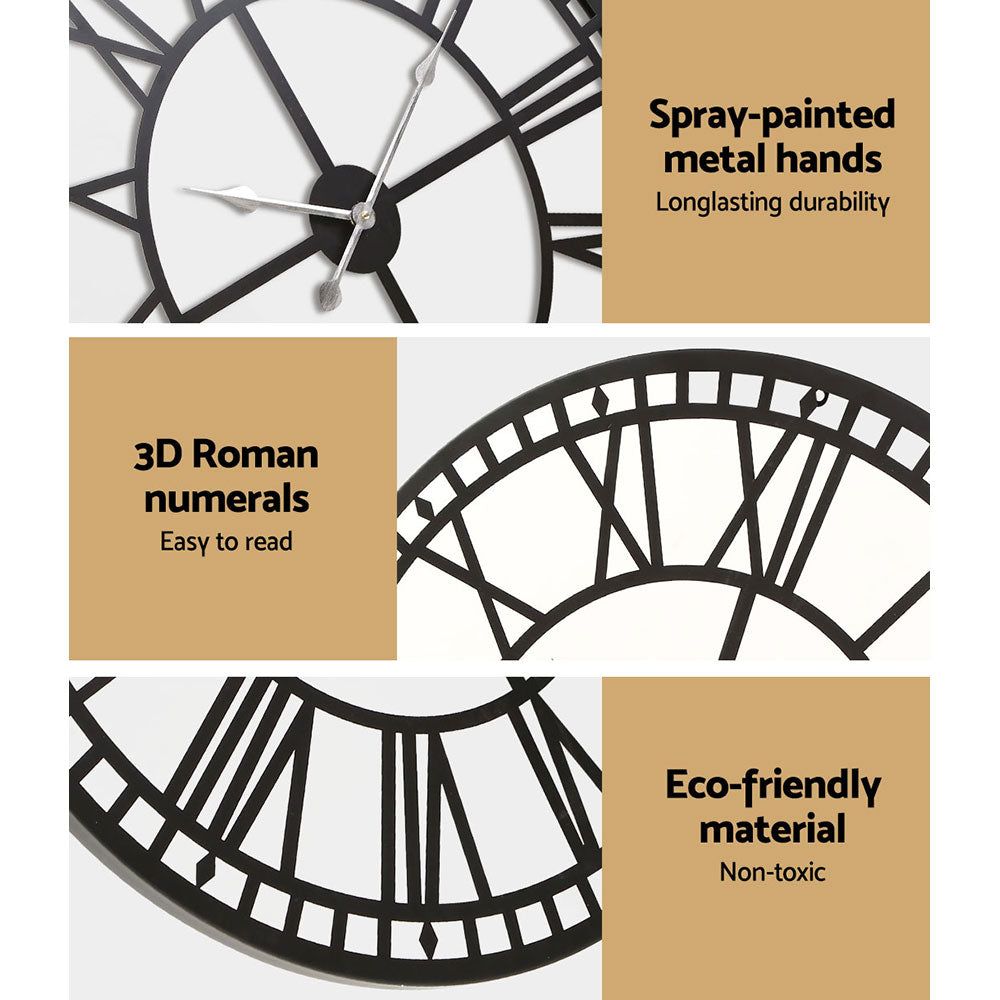 Wall Clock Extra Large Modern Silent No Ticking Movements 3D Decor - 60cm freeshipping - Awezingly