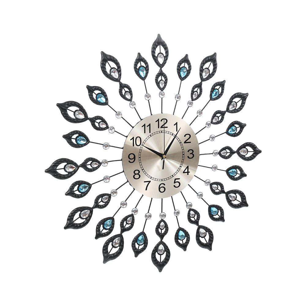 Large Modern 3D Crystal Wall Clock Luxury Art Silent Round Dial Home Decor freeshipping - Awezingly