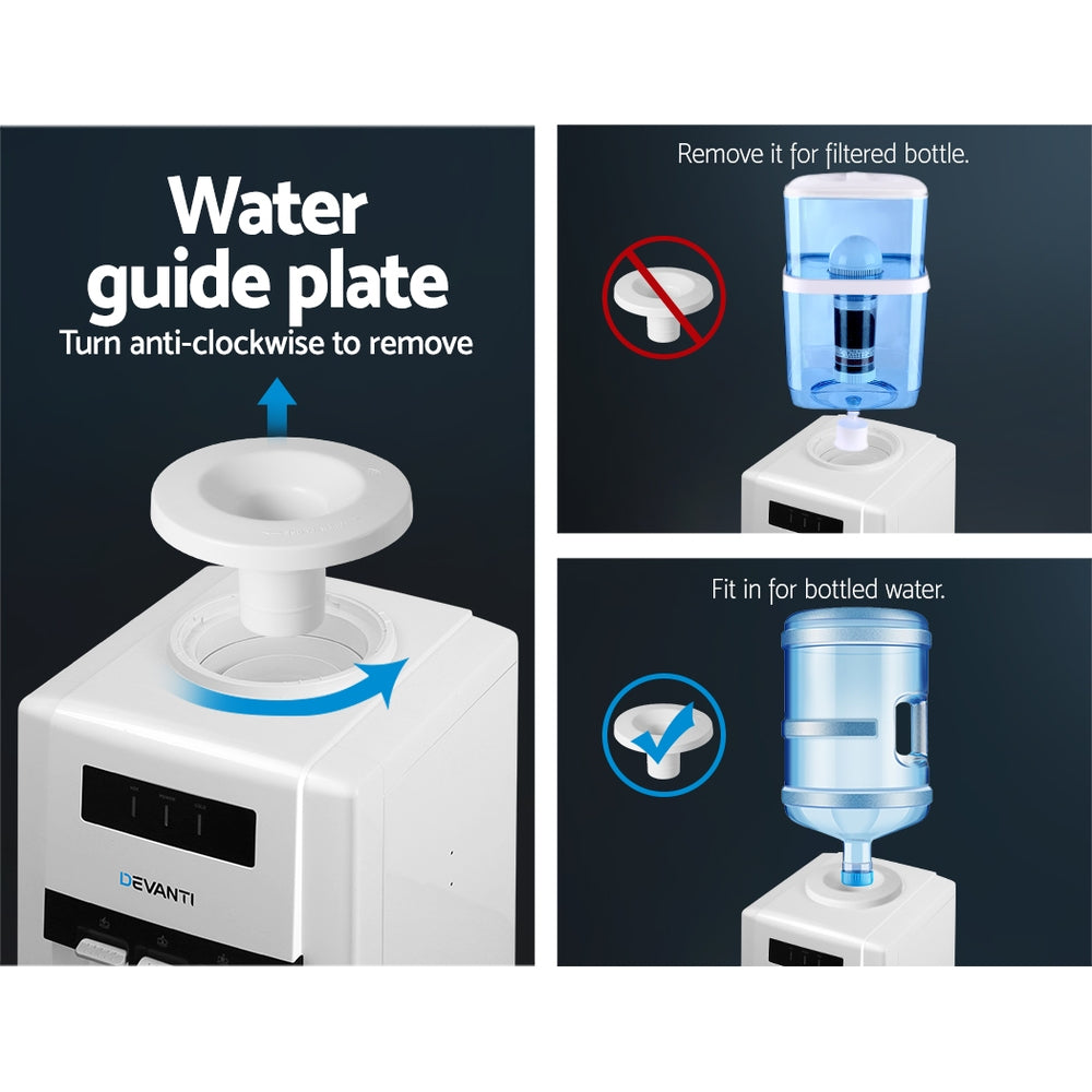Devanti 22L Bench Top Water Cooler Dispenser Filter Purifier Hot Cold Room Temperature Three Taps freeshipping - Awezingly