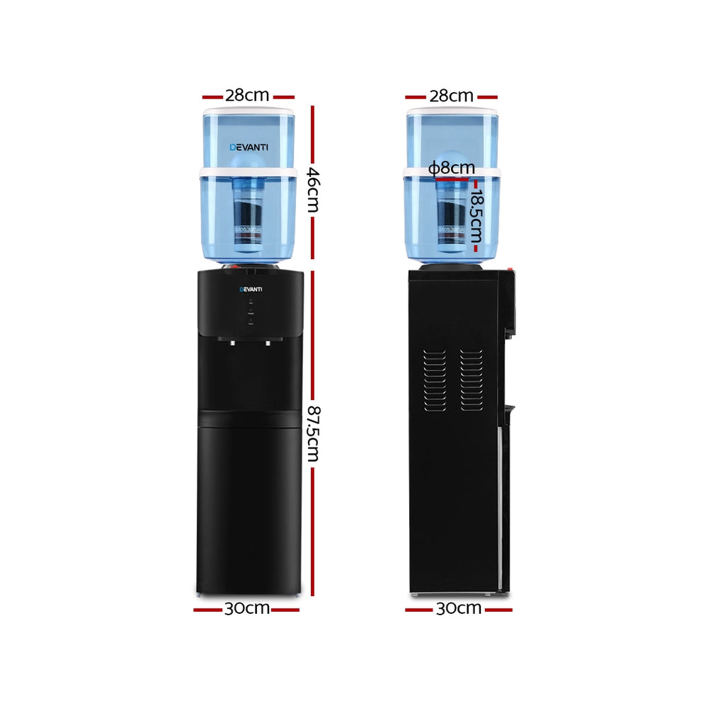 Devanti Water Cooler Chiller Dispenser Bottle Stand Filter Purifier Office Black freeshipping - Awezingly