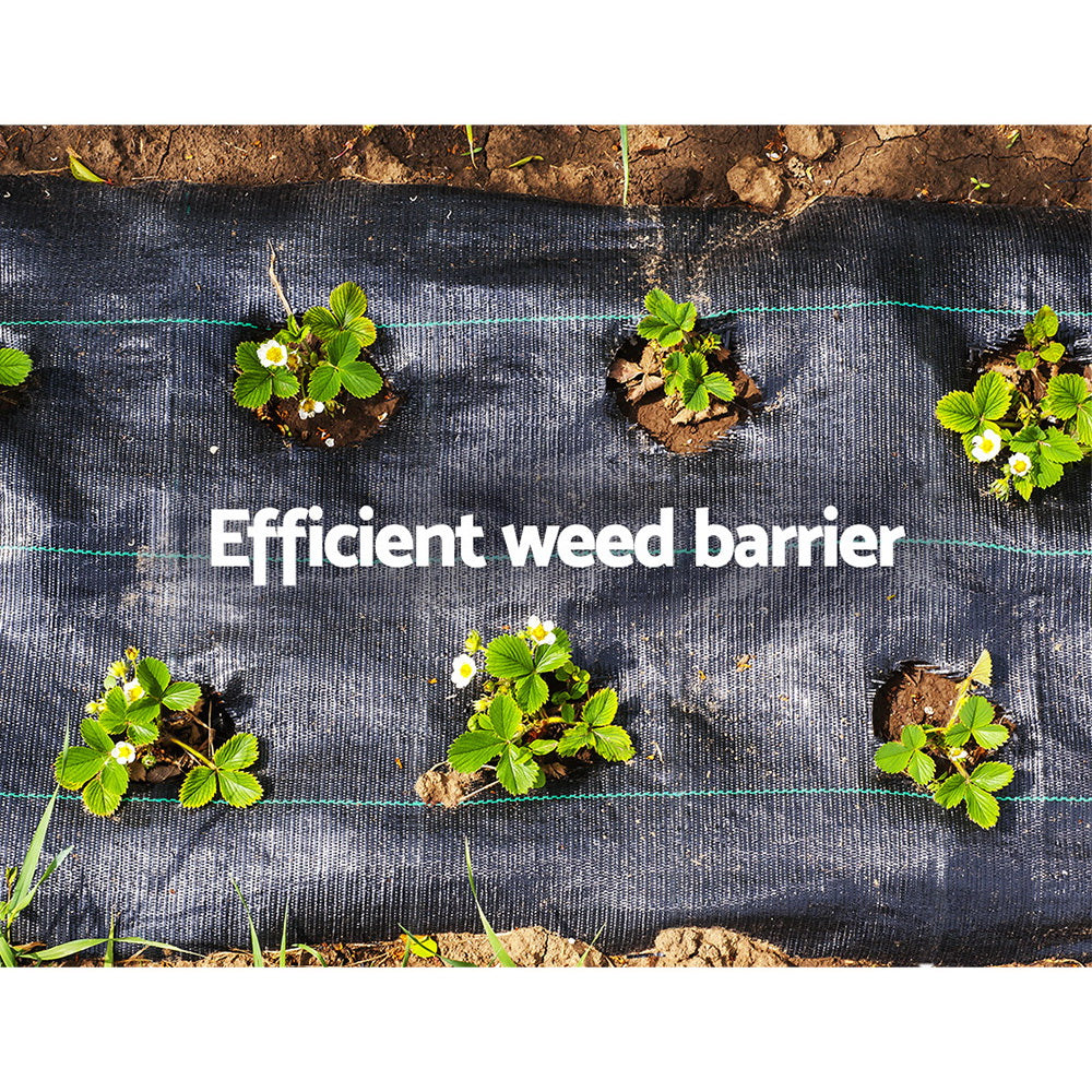 Instahut 1.83m X 100m Weedmat Weed Control Mat Woven Fabric Gardening Plant PE Instahut