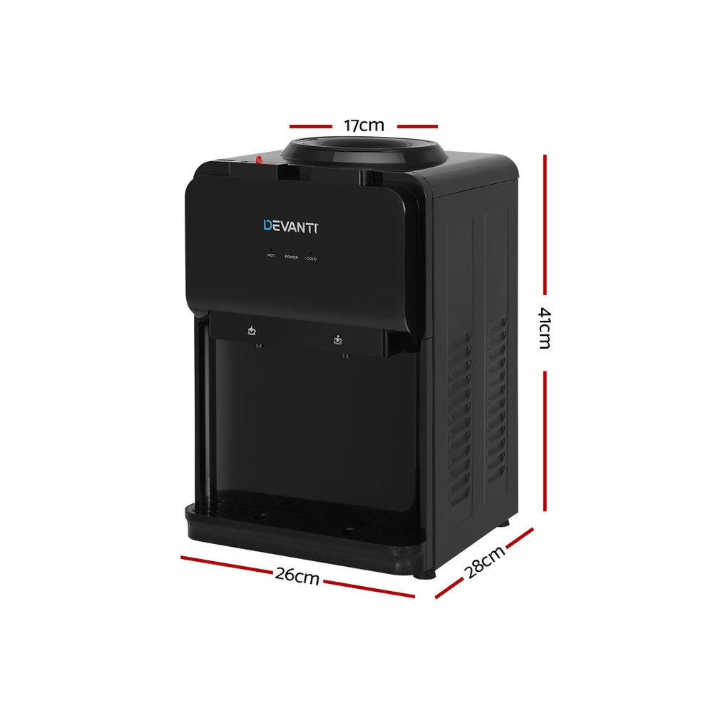 Devanti Water Cooler Dispenser Bench Top Black Devanti