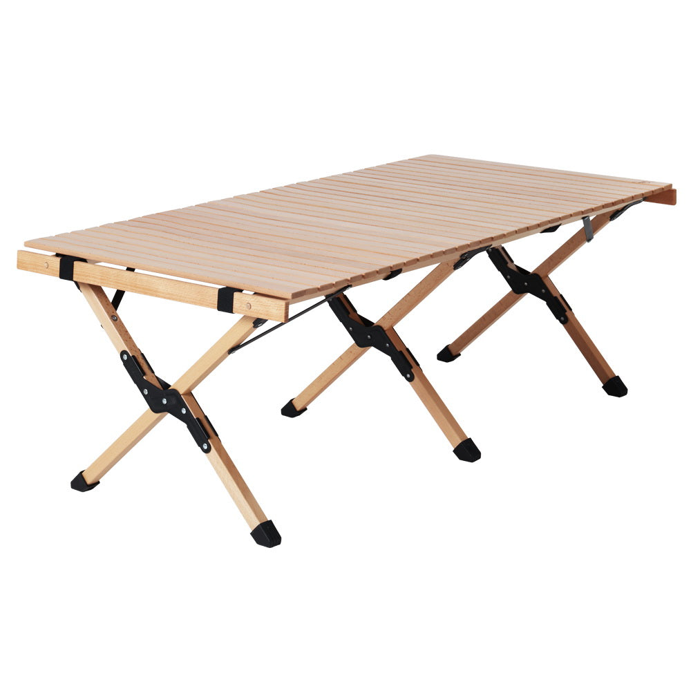 Gardeon Outdoor Furniture Wooden Egg Roll Picnic Table Camping Desk 120CM Gardeon