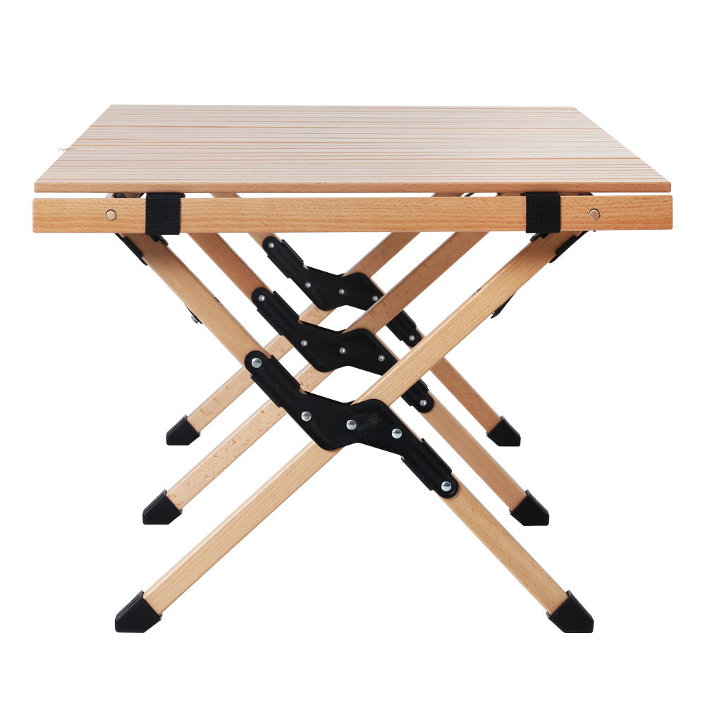 Gardeon Outdoor Furniture Wooden Egg Roll Picnic Table Camping Desk 120CM Gardeon