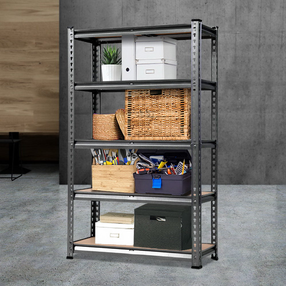 1.8M 5-Shelves Steel Warehouse Shelving Racking Garage Storage Rack Grey freeshipping - Awezingly