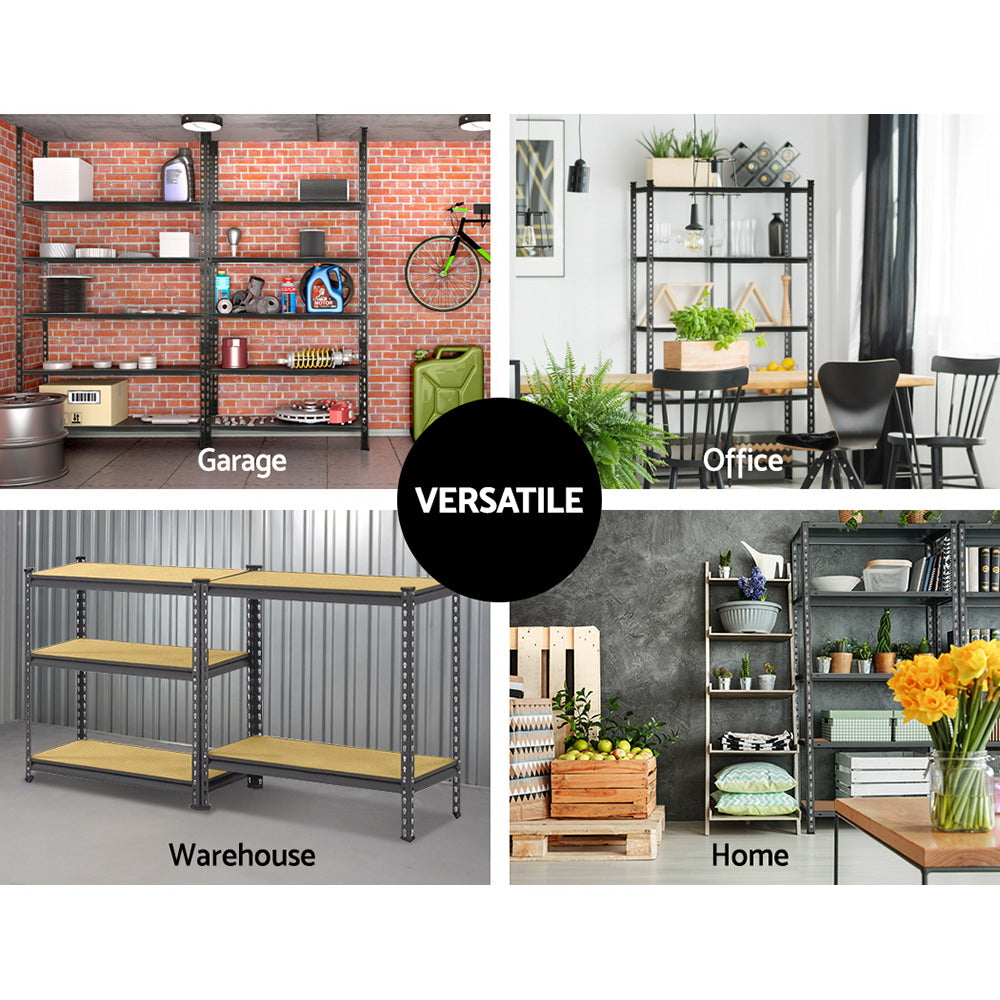 2x1.8M 5-Shelves Steel Warehouse Shelving Racking Garage Storage Rack Grey freeshipping - Awezingly