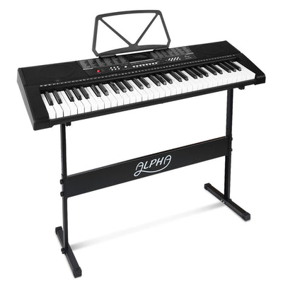 Alpha 61 Keys Electronic Keyboard LED w/Holder Music Stand USB Port