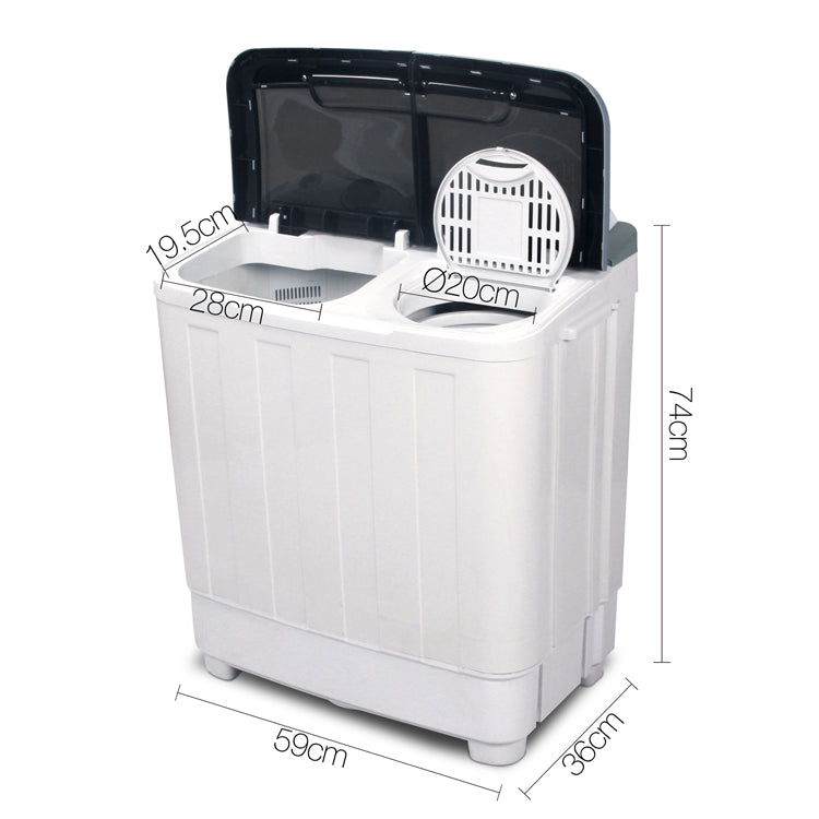 Devanti 5KG Mini Portable Washing Machine - White freeshipping - Awezingly