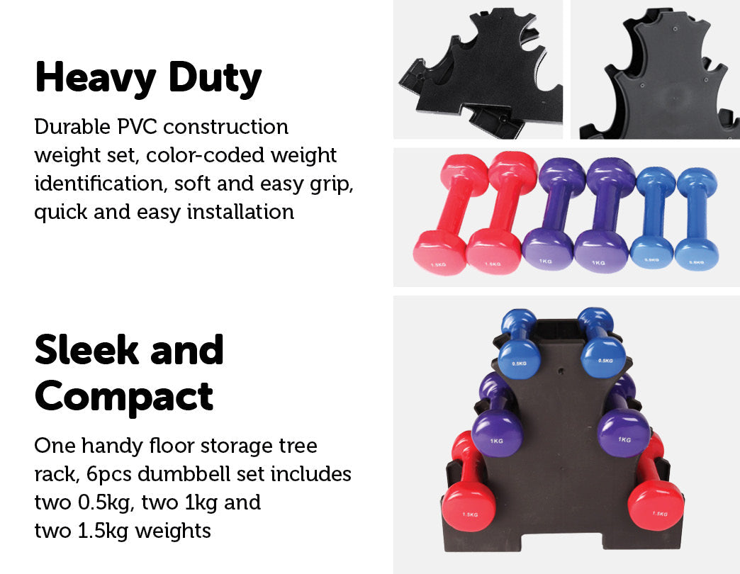6-Piece Dumbbell Set with Rack Does not apply