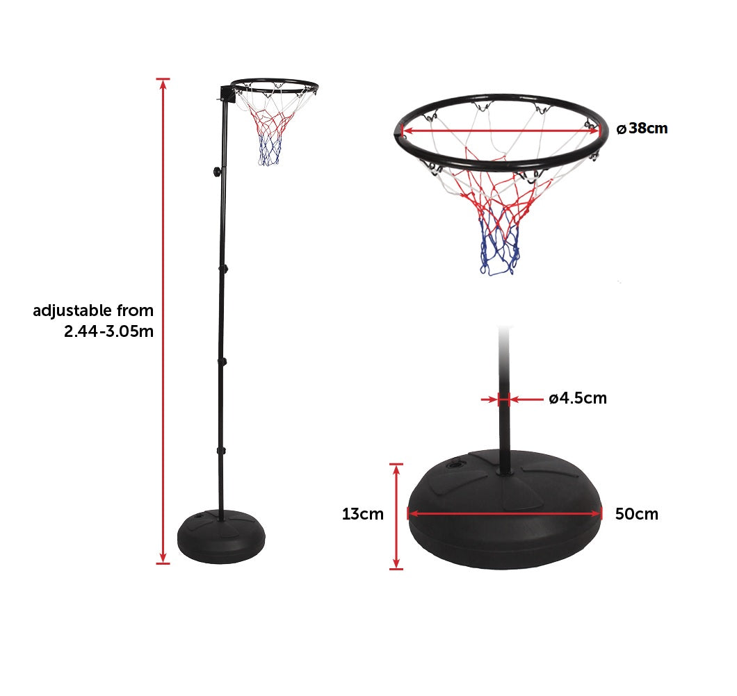 Netball Ring with Stand Portable Pole Height Adjustable Does not apply