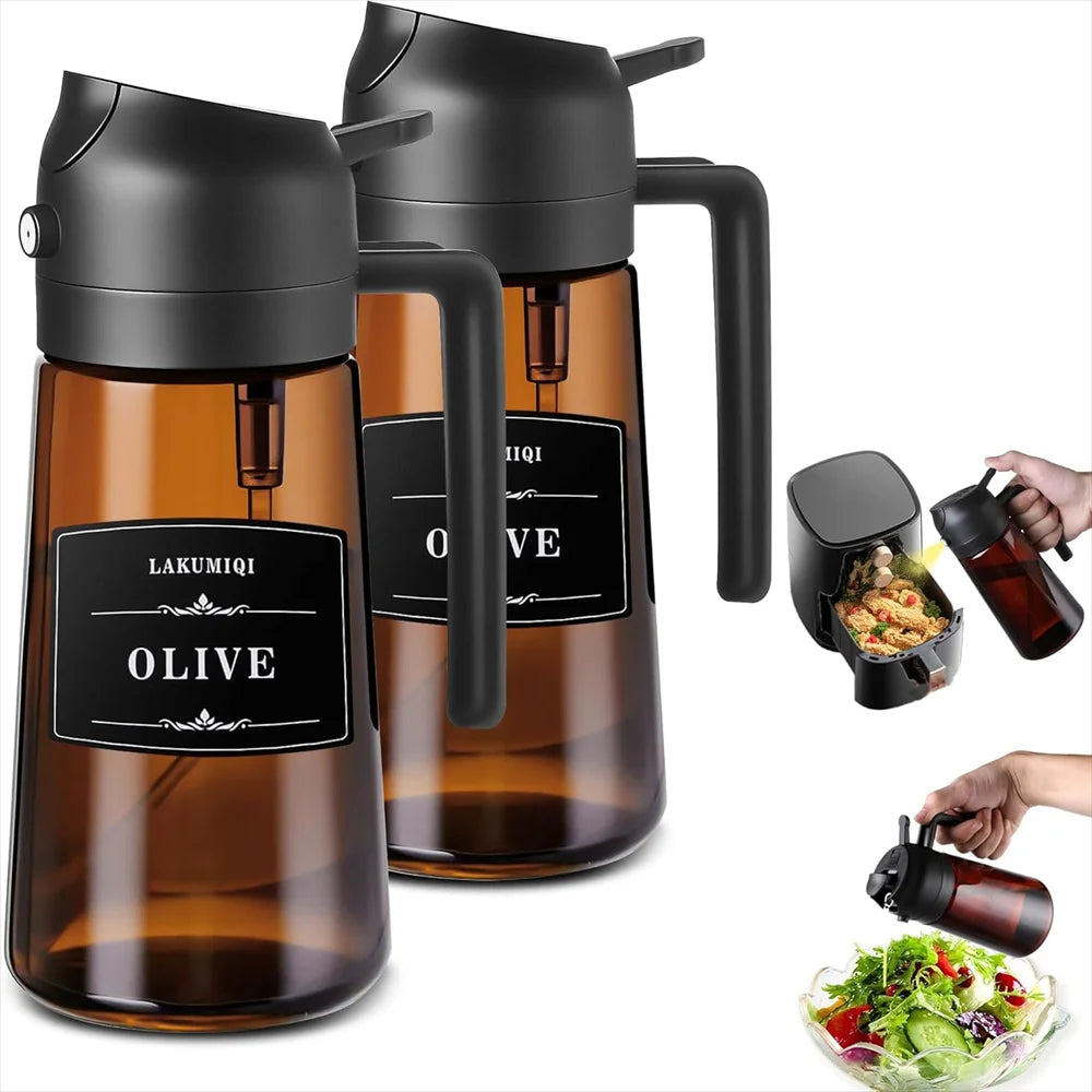 2 in 1 Olive Oil Sprayer Dispenser Baking Cooking BBQ Spray Bottle Kitchen Tool Awezingly
