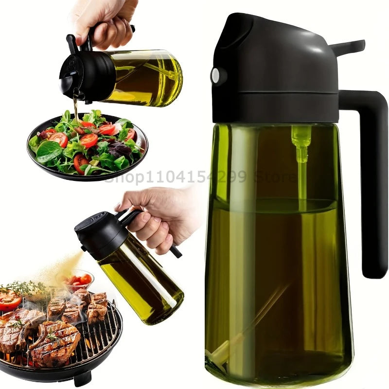 2 in 1 Olive Oil Sprayer Dispenser Baking Cooking BBQ Spray Bottle Kitchen Tool Awezingly
