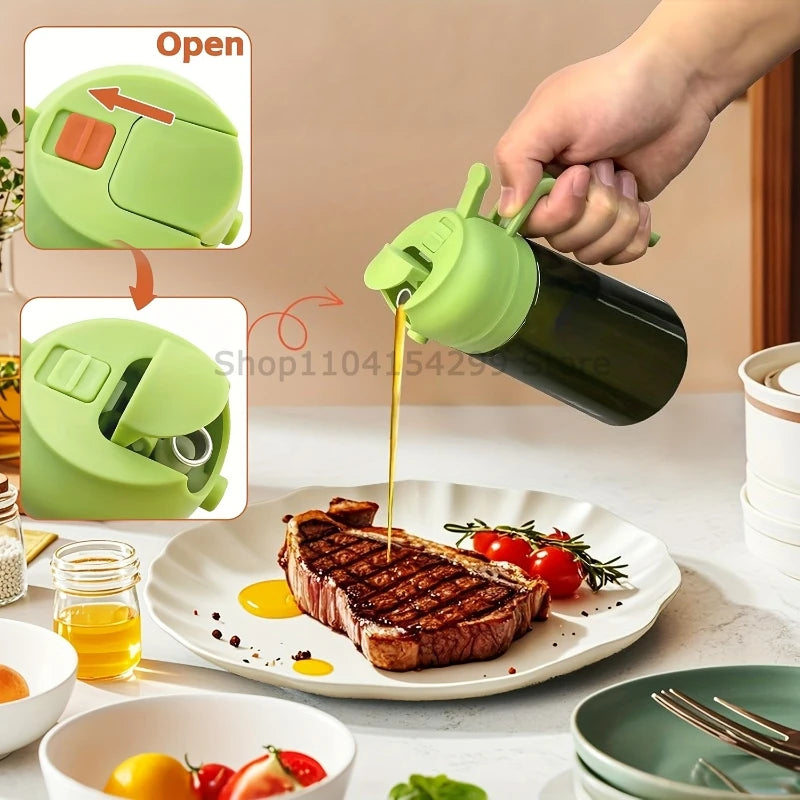 2 in 1 Olive Oil Sprayer Dispenser Baking Cooking BBQ Spray Bottle Kitchen Tool Awezingly