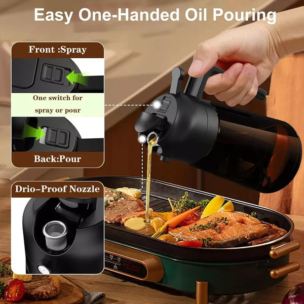 2 in 1 Olive Oil Sprayer Dispenser Baking Cooking BBQ Spray Bottle Kitchen Tool Awezingly