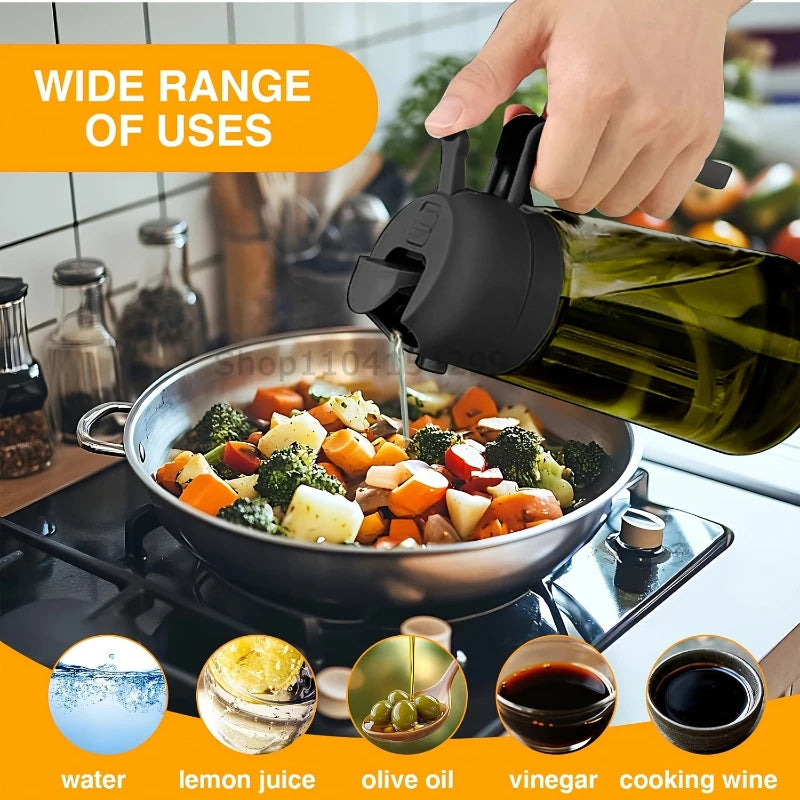 2 in 1 Olive Oil Sprayer Dispenser Baking Cooking BBQ Spray Bottle Kitchen Tool Awezingly