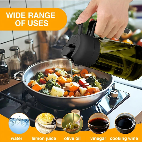 2 in 1 Olive Oil Sprayer Dispenser Baking Cooking BBQ Spray Bottle Kitchen Tool Awezingly