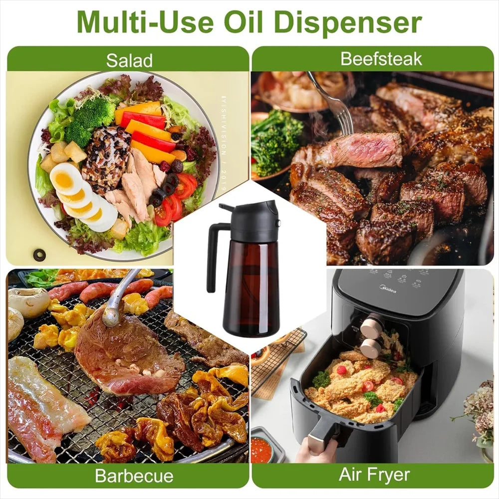 2 in 1 Olive Oil Sprayer Dispenser Baking Cooking BBQ Spray Bottle Kitchen Tool Awezingly