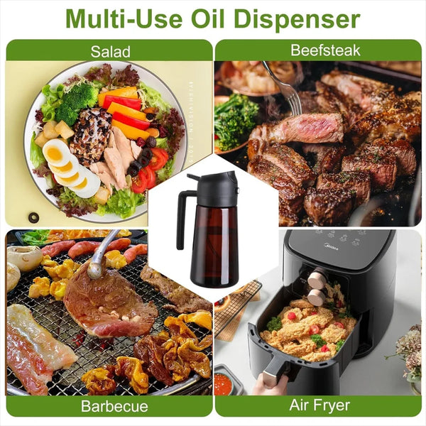 2 in 1 Olive Oil Sprayer Dispenser Baking Cooking BBQ Spray Bottle Kitchen Tool Awezingly