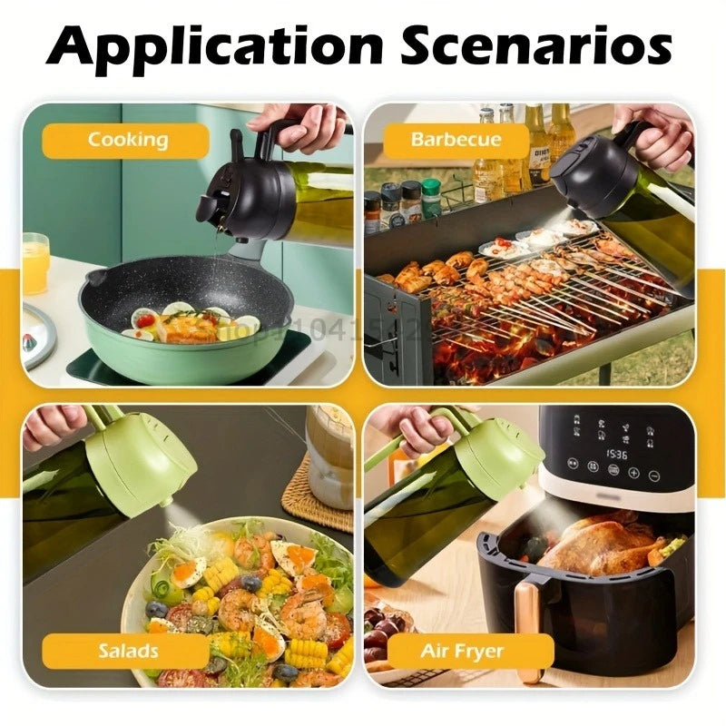 2 in 1 Olive Oil Sprayer Dispenser Baking Cooking BBQ Spray Bottle Kitchen Tool Awezingly
