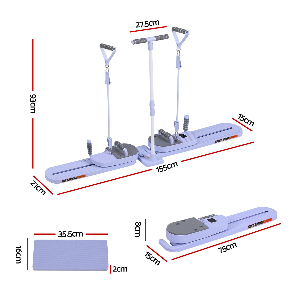 Everfit Abdominal Trainer Machine Core Glider Split Home Gym Equipment Purple Awezingly