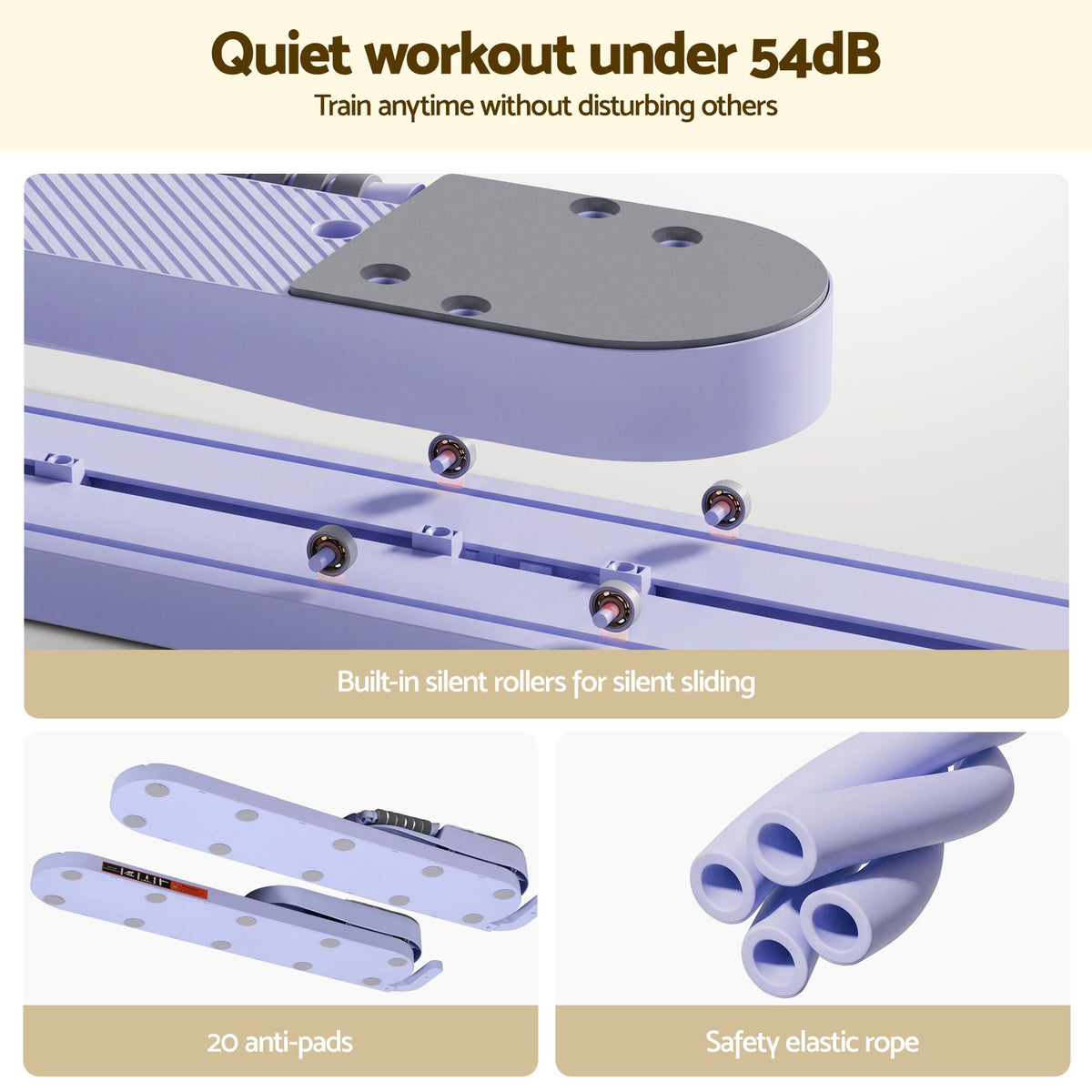 Everfit Abdominal Trainer Machine Core Glider Split Home Gym Equipment Purple Awezingly