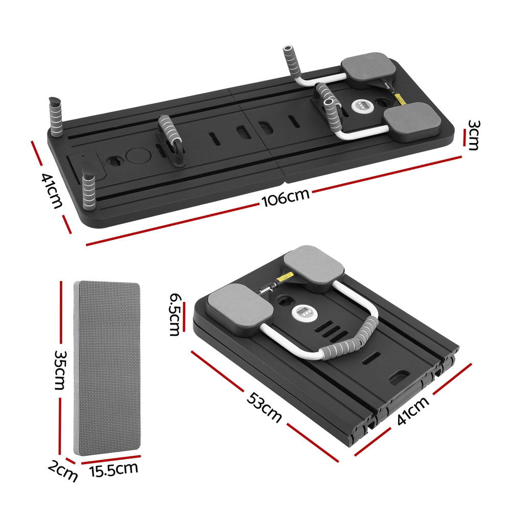 Everfit Pilates Reformer Abdominal Exercise Board Push Up Set Fitness Black Everfit