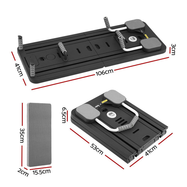 Everfit Pilates Reformer Abdominal Exercise Board Push Up Set Fitness Black Everfit