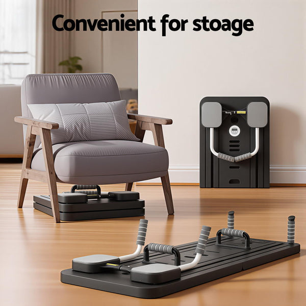 Everfit Pilates Reformer Abdominal Exercise Board Push Up Set Fitness Black Everfit