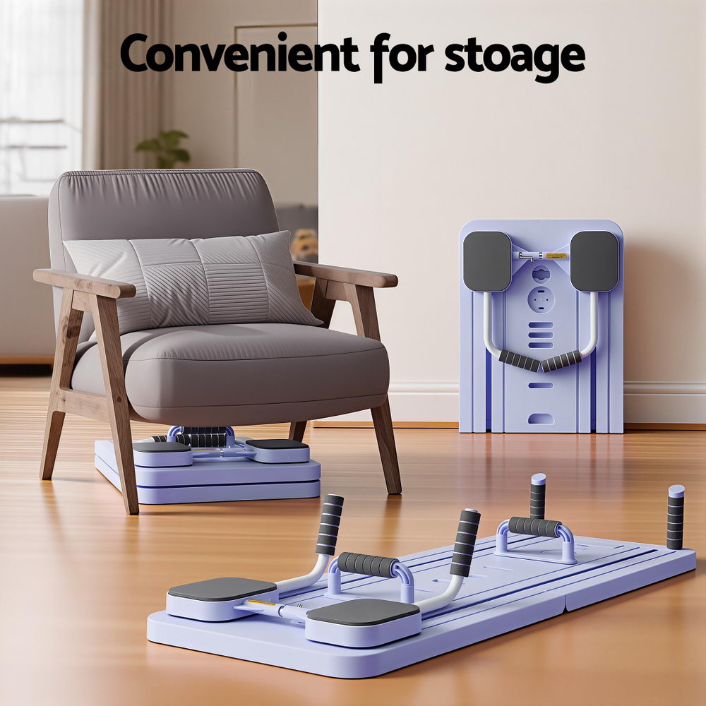 Everfit Pilates Reformer Abdominal Exercise Board Push Up Set Fitness Purple Everfit