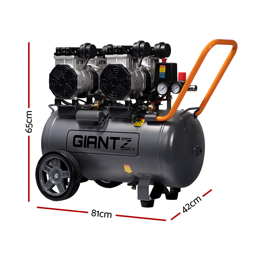 Giantz 50L Air Compressor 200L/min 3.0HP Oil-Free Quiet Electric Portable Air Inflator Giantz