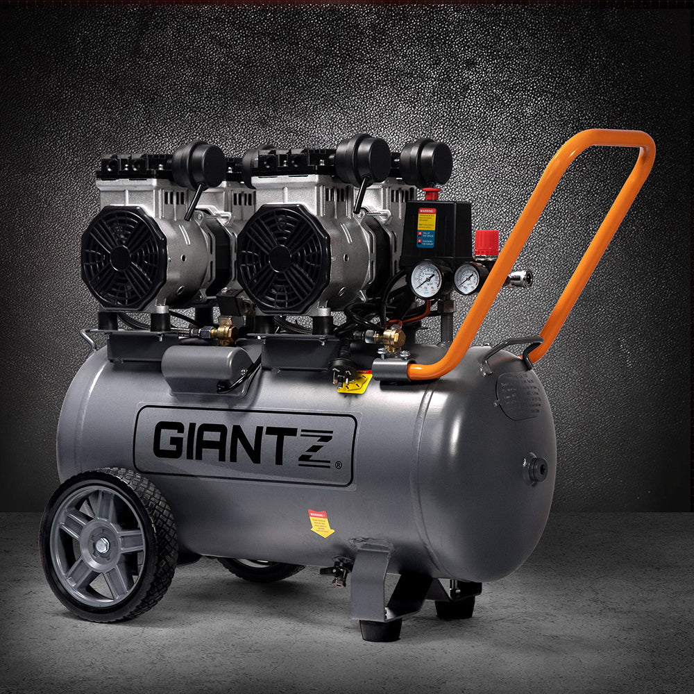 Giantz 50L Air Compressor 200L/min 3.0HP Oil-Free Quiet Electric Portable Air Inflator Giantz