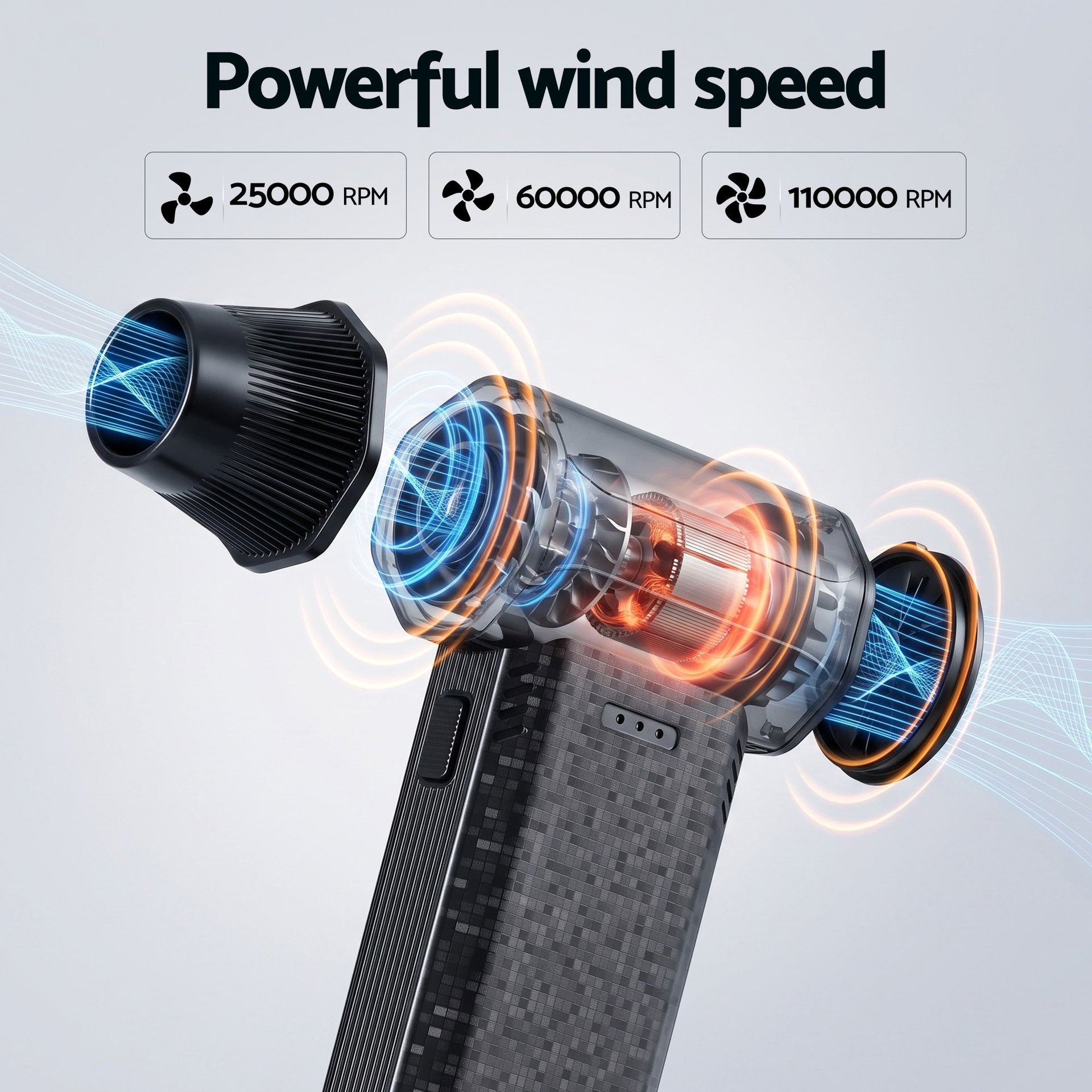 GIANTZ Electric Air Duster 202g 110000RPM Blower for Car Keyboard Outdoor Awezingly