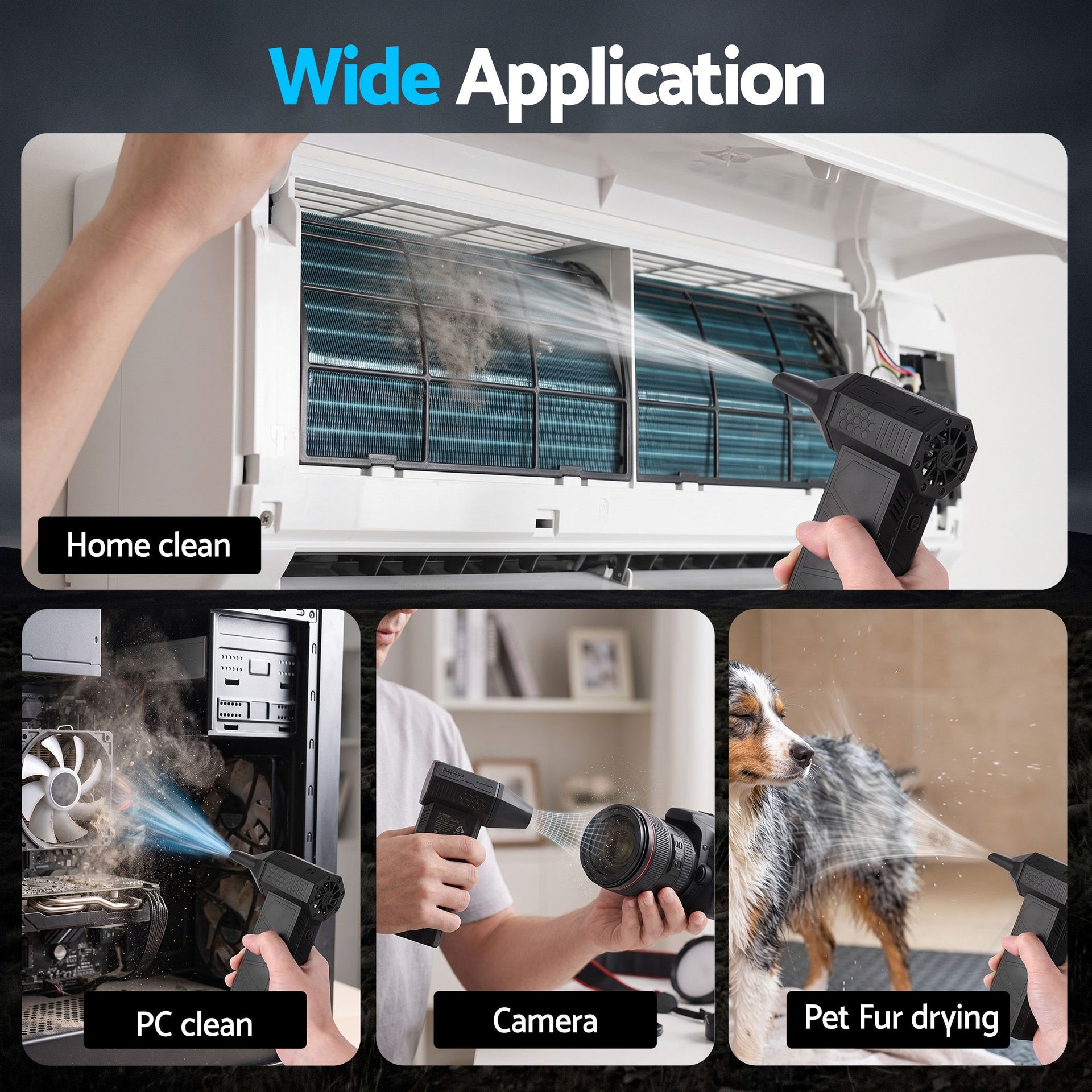 GIANTZ Electric Air Duster 7H Long Runtime Mini Blower for Keyboard PC Cleaning Awezingly