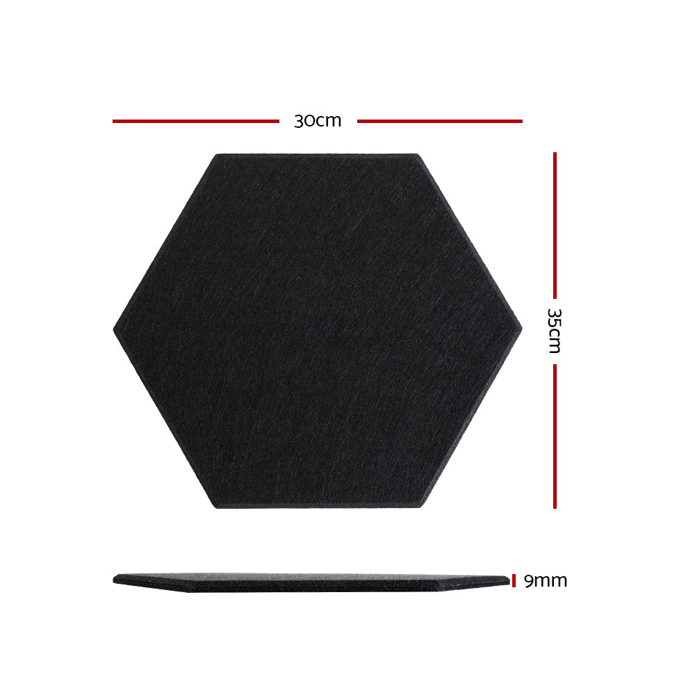 Alpha Acoustic Foam 12pcs 35x30x0.9cm Soundproof Absorption Panel Adhesive Black Alpha