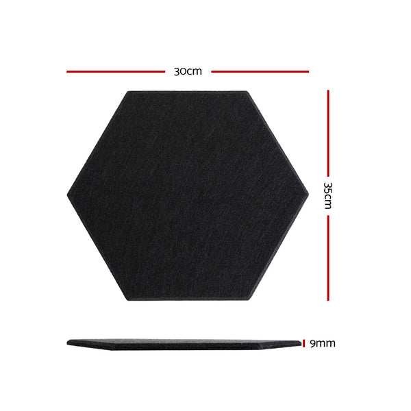 Alpha Acoustic Foam 12pcs 35x30x0.9cm Soundproof Absorption Panel Adhesive Black Alpha