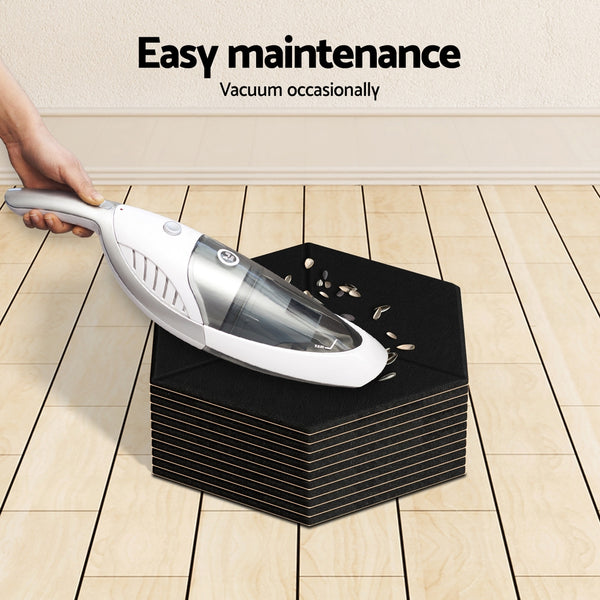 Alpha Acoustic Foam 12pcs 35x30x0.9cm Soundproof Absorption Panel Adhesive Black Alpha