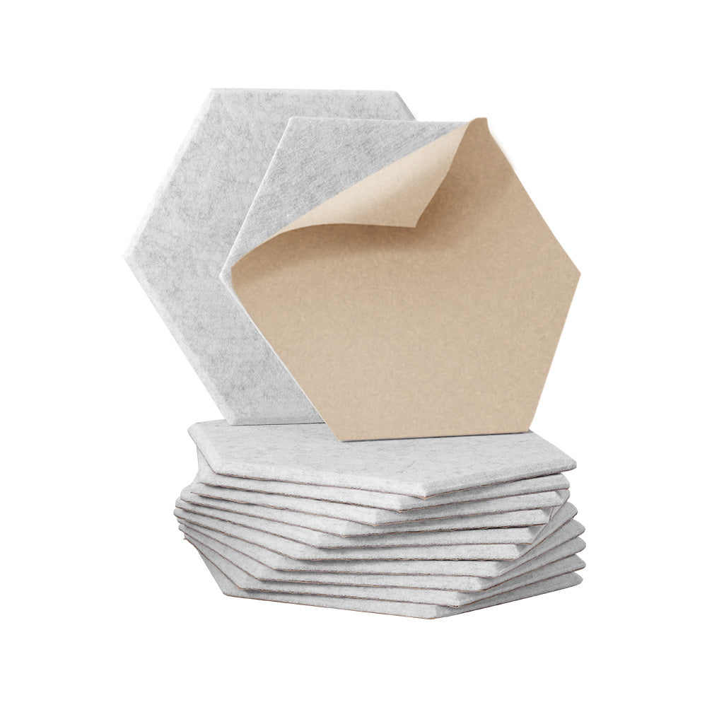 Alpha Acoustic Foam 12pcs 35x30x0.9cm Soundproof Absorption Panel Adhesive Grey Alpha