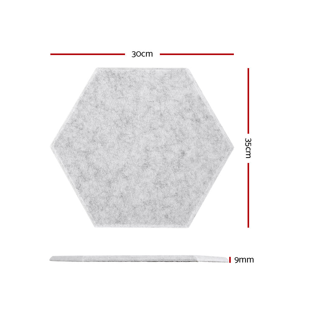 Alpha Acoustic Foam 12pcs 35x30x0.9cm Soundproof Absorption Panel Adhesive Grey Alpha
