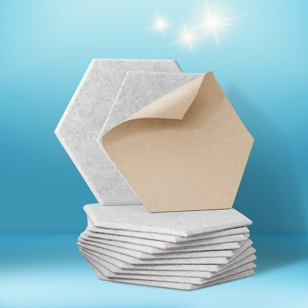 Alpha Acoustic Foam 12pcs 35x30x0.9cm Soundproof Absorption Panel Adhesive Grey Alpha