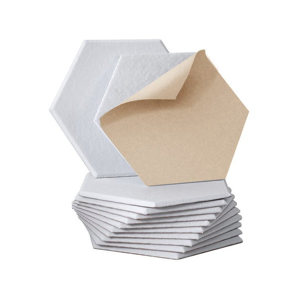 Alpha Acoustic Foam 12pcs 35x30x0.9cm Soundproof Absorption Panel Adhesive White Alpha