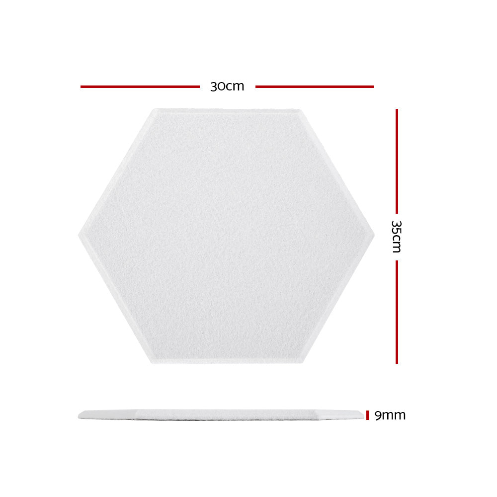 Alpha Acoustic Foam 12pcs 35x30x0.9cm Soundproof Absorption Panel Adhesive White Alpha