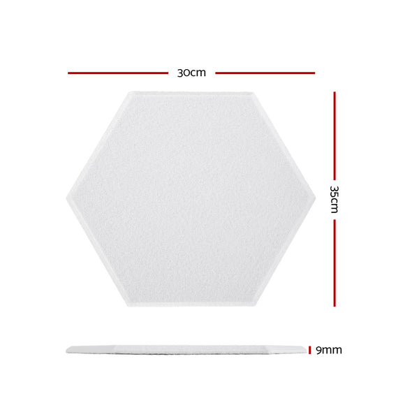 Alpha Acoustic Foam 12pcs 35x30x0.9cm Soundproof Absorption Panel Adhesive White Alpha