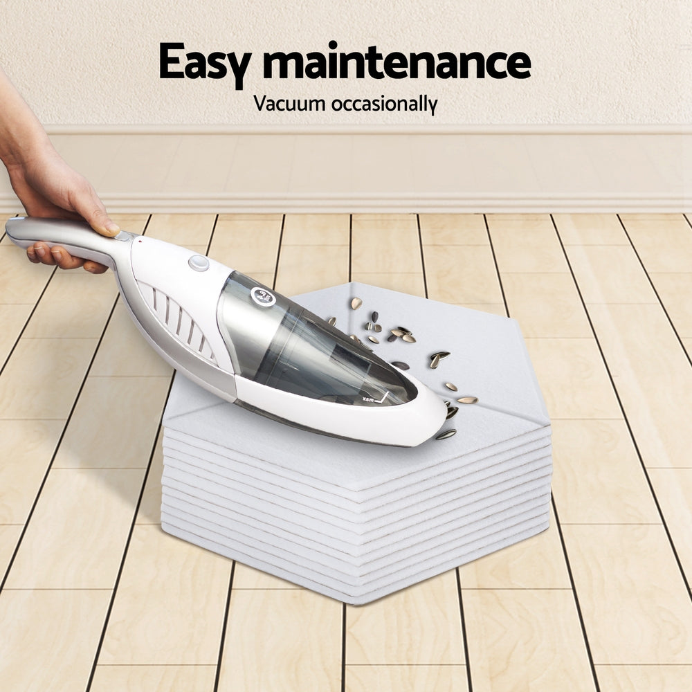 Alpha Acoustic Foam 12pcs 35x30x0.9cm Soundproof Absorption Panel Adhesive White Alpha