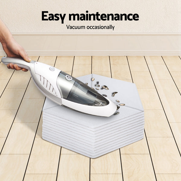 Alpha Acoustic Foam 12pcs 35x30x0.9cm Soundproof Absorption Panel Adhesive White Alpha