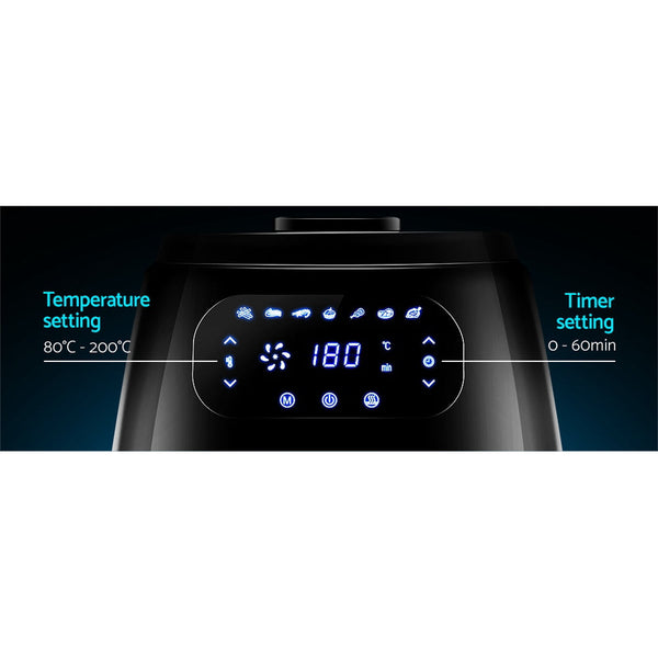 Devanti Air Fryer 8.5L LCD Digital Oil Free Deep Frying Cooker Accessories Rack Devanti