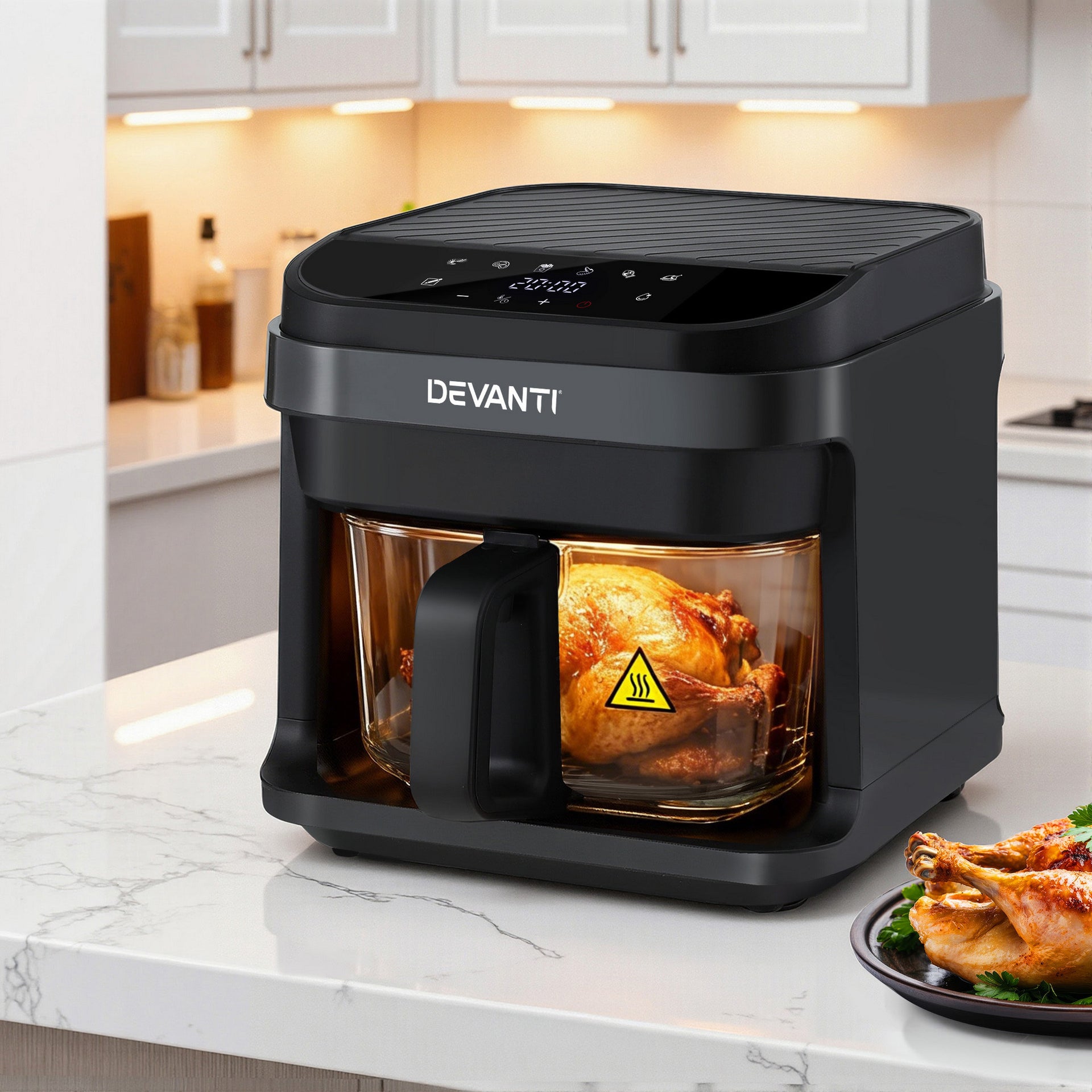 Devanti Air Fryer 5.5L Touch Control Electric Cooker 1200W Black Awezingly