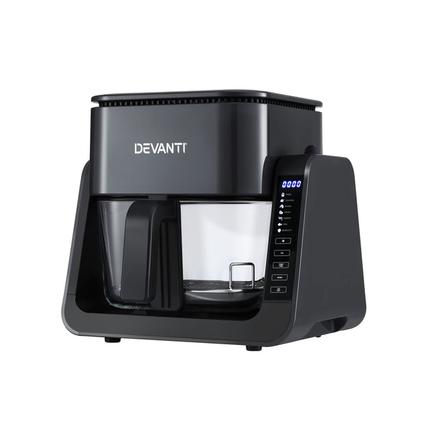 Devanti 2-IN-1 Air Fryer 5.5L Dual Zone Fryers Electric Cooker with Top BBQ Grill & Bot Awezingly