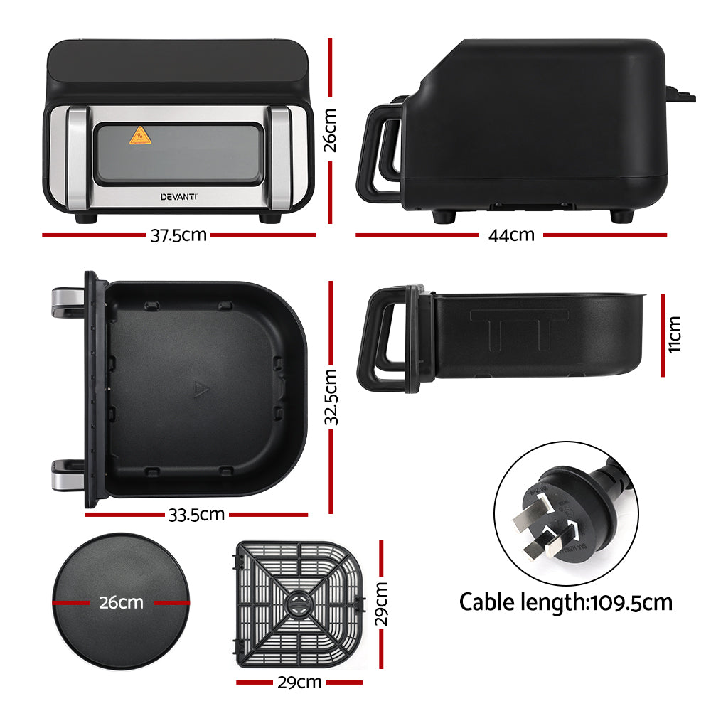 Devanti Air Fryer 10L LCD Kitchen Oven Devanti