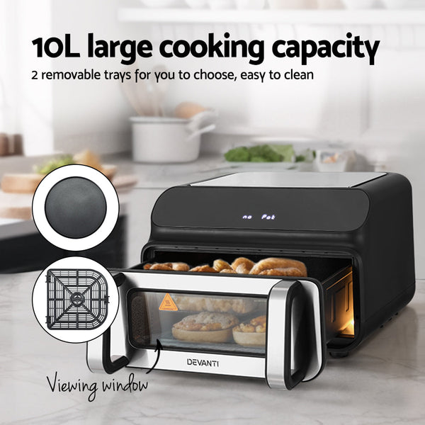 Devanti Air Fryer 10L LCD Kitchen Oven Devanti